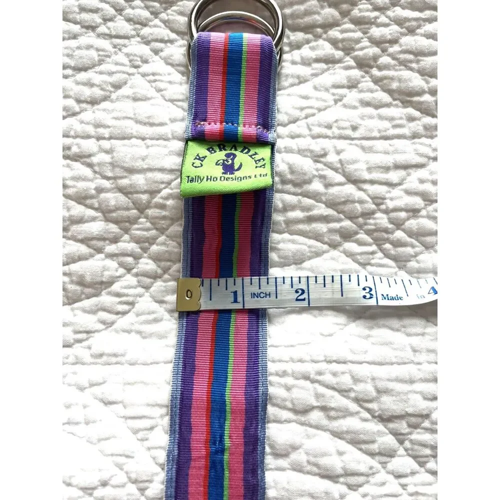 CK Bradley Tally Ho Designs Striped Ribbon Belt Small 36